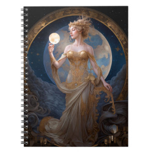 Moon Goddess Queen Fantasy Art Notebook