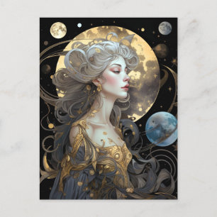 Moon Goddess Queen Fantasy Art Postcard