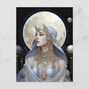 Moon Goddess Queen Fantasy Art Postcard