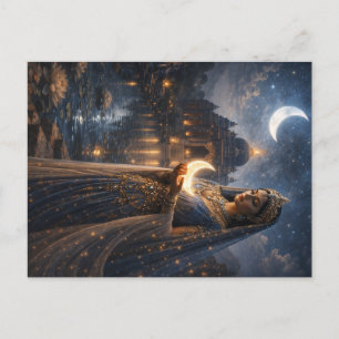 Moon Goddess with glowing Crescent Postcard