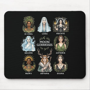 Moon goddesses witchy pagan divine feminine art  mouse pad