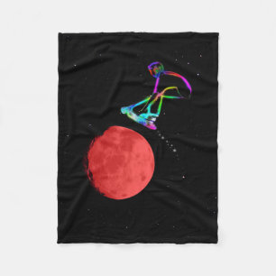Moon Grabber - Stunt Scooter Rider Fleece Blanket