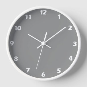 Moon Grey Solid Colour Clock