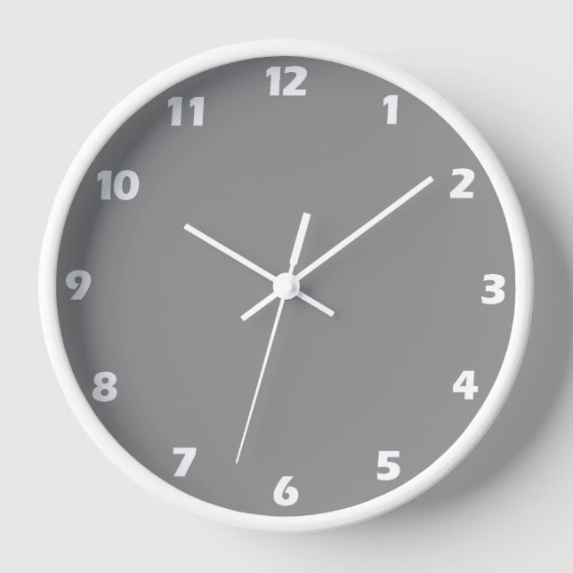 Moon Grey Solid Colour  Clock (Front)