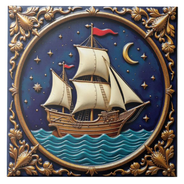 Moon Guide for the Mariners Ceramic Tile (Front)