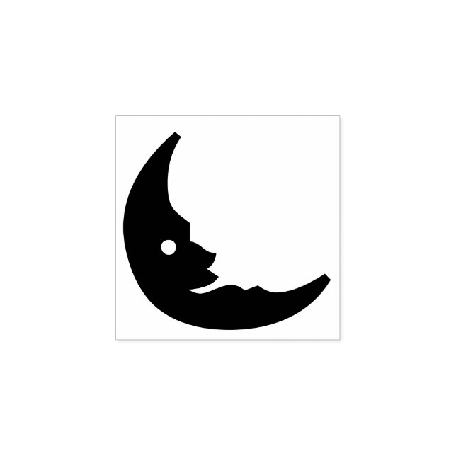 Moon Halloween Decor Custom Rubber Stamp (Imprint)