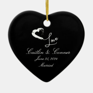 Moon Heart Married Ornament Wedding Gift