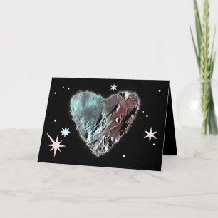 Moon Heart Sci Fi Valentine Love Romance Card