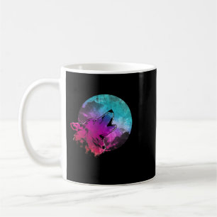 Moon Howling Wildlife Forest Animal Predator Colou Coffee Mug