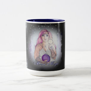 Moon in a Bottle Witch Wiccan Pagan Two-Tone Coffee Mug