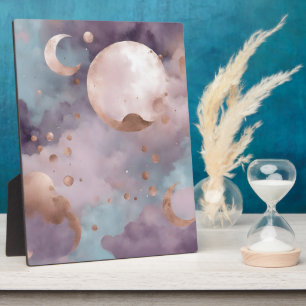 Moon in Pink AI art  Plaque