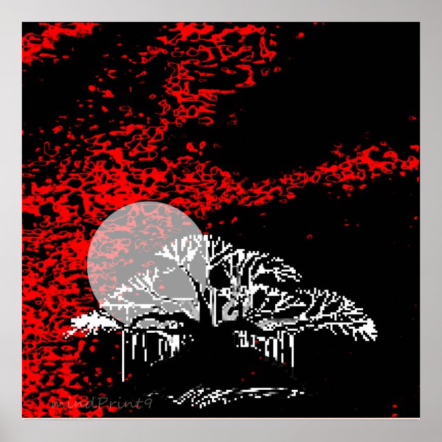 Moon in Red Sky Poster (Front)