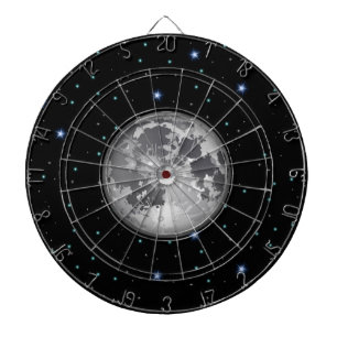 Moon in Starry Space Dartboard