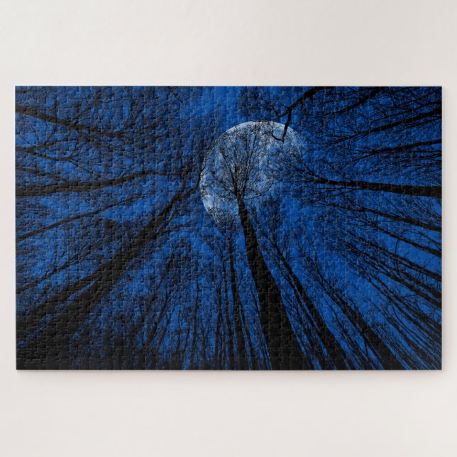 Moon in the Night Sky Jigsaw Puzzle (Horizontal)