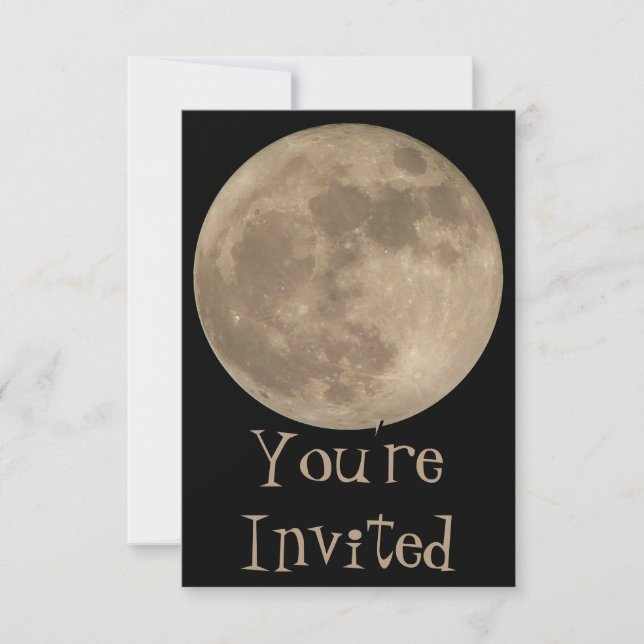 Moon Invitations Personalised Full Moon RSVP Cards (Front)