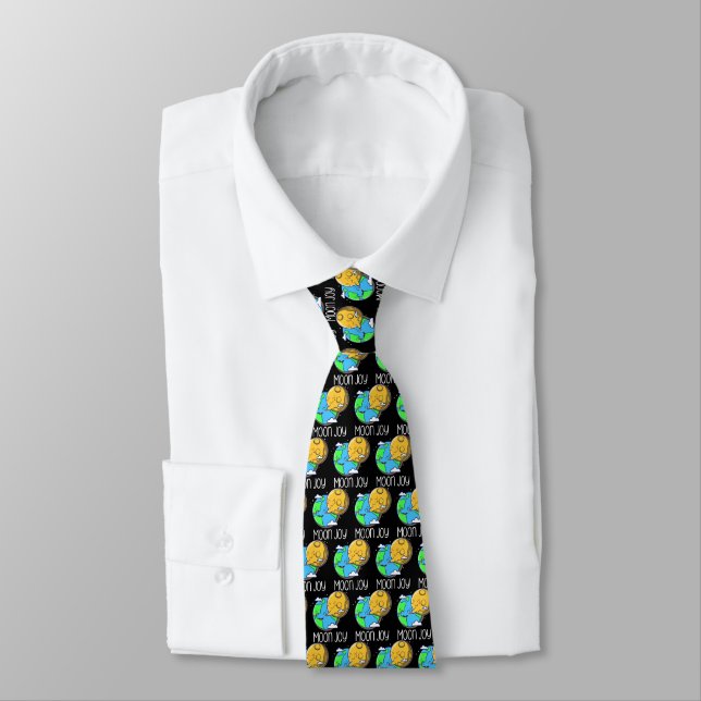 Moon Joy Cute Earth and Moon Hug Tie (Tied)