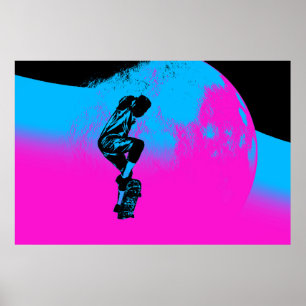 Moon Jumping- Skateboarder   Poster