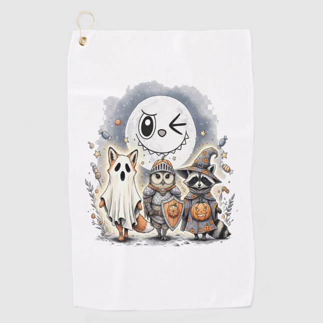 Moon Knight Racoon Halloween Golf Towel (Front)