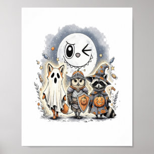 Moon Knight Racoon Halloween Poster