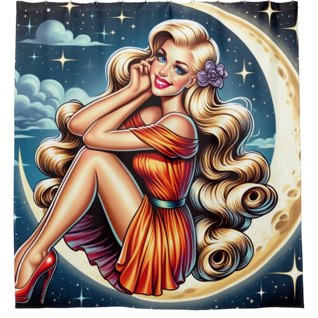 Moon Lady Shower Curtain (Front)