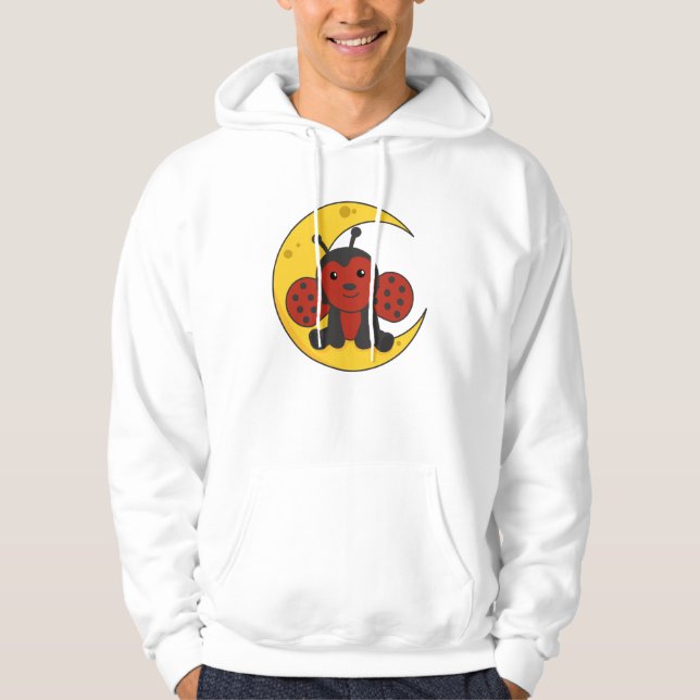Moon Ladybug Good Night Falling Asleep Stars Hoodie (Front)