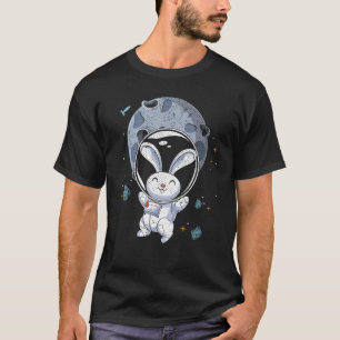 Moon Landing Cute Bunny Animal Science Astronaut R T-Shirt