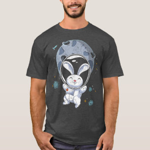 Moon Landing Cute Bunny Animal Science Astronaut R T-Shirt