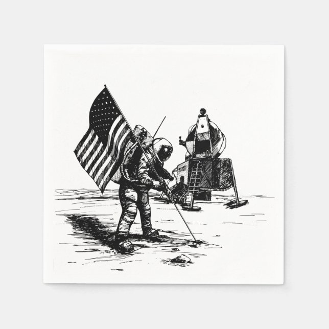 Moon Landing Napkin (Front)