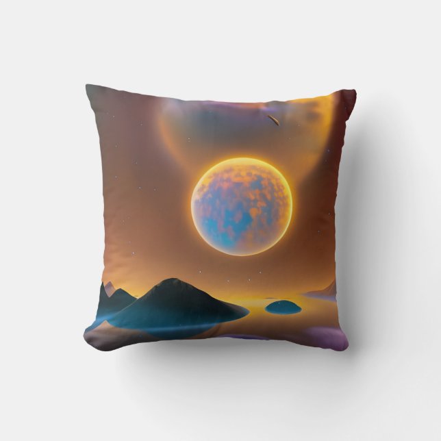 Moon landscape art  cushion (Front)