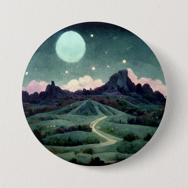 Moon Landscape Fantasy 7.5 Cm Round Badge (Front)