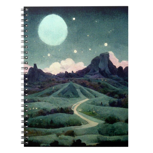 Moon Landscape Fantasy Notebook (Front)