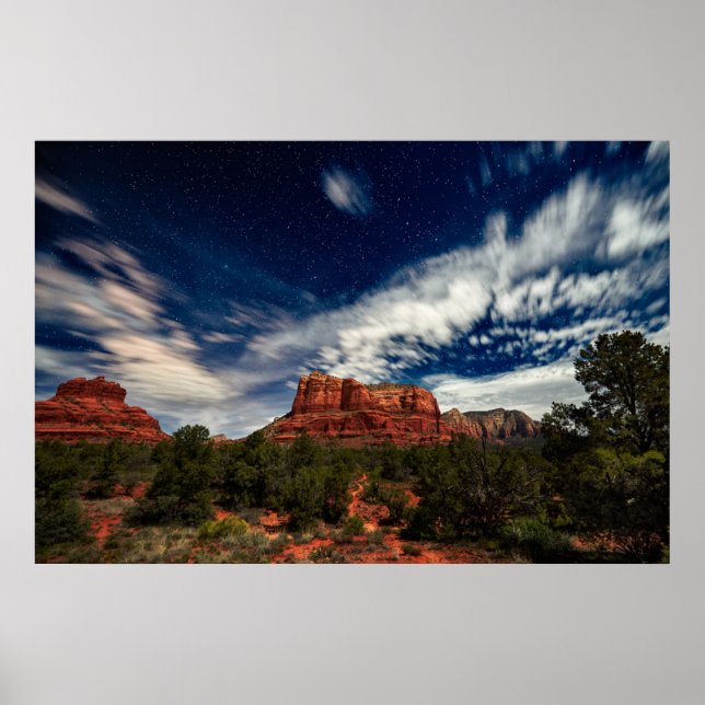 Moon Light over Sedona, Arizona Poster (Front)