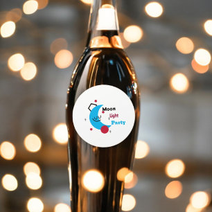 Moon light party classic round sticker