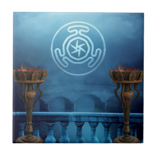 Moon Light Seal of Hecate Ceramic Altar Tile