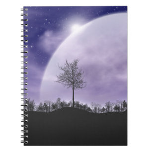 Moon Light Stars Sky Trees Whimsical Personalise Notebook