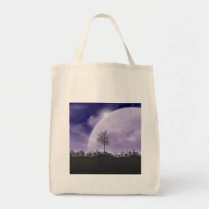 Moon Light Stars Sky Trees Whimsical Personalise Tote Bag