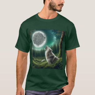 Moon Light: Wolf and Celtic Design T-Shirt