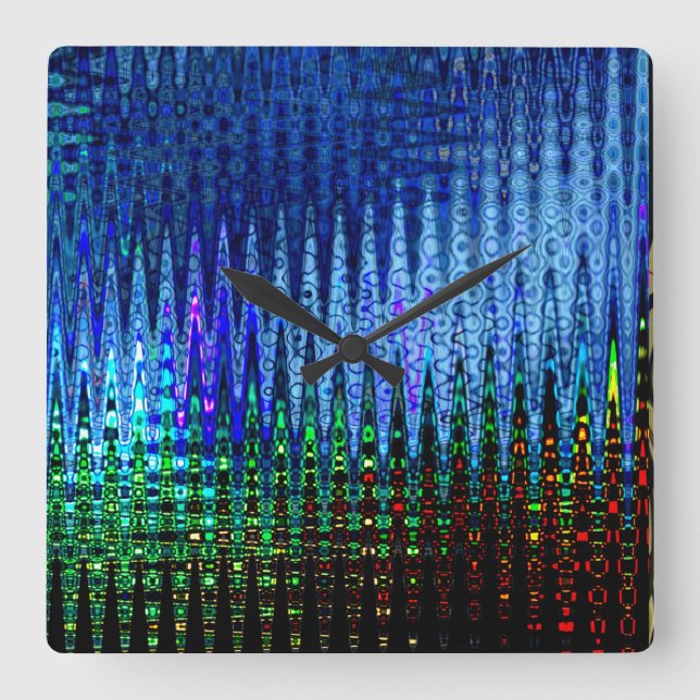 "Moon Lights"-blue abstract clock (Front)