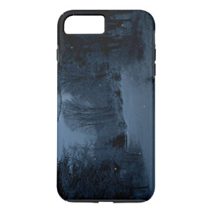 Moon Lite Snowy Road in the Woods - Scary Night iPhone 8 Plus/7 Plus Case