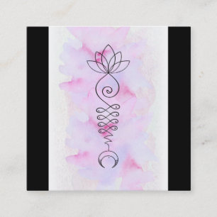 *~* Moon Lotus Energy Healer Reiki Massage Yoga Square Business Card