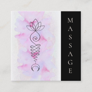 *~* Moon Lotus Energy Reiki Massage Therapist Square Business Card