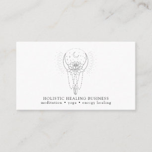 Moon Lotus Flower Crystal Energy Healing  Business Card
