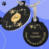 Moon Luna Gold Stars Personalised