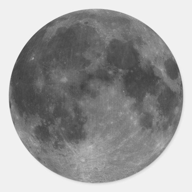 Moon Lunar Reconnaissance Orbiter Map Classic Round Sticker (Front)