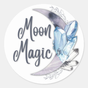 Moon Magic with Crystals Sticker