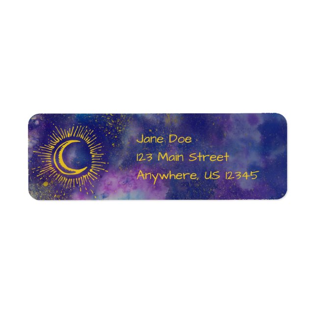 "Moon" Mailing Address Labels (Gold-Etc) (Front)