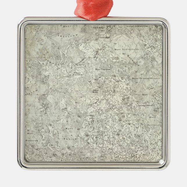 Moon Map Metal Tree Decoration (Front)