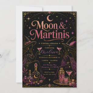 Moon & Martinis Birthday Celebration Invitation