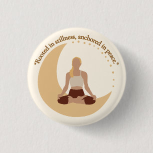 Moon Meditation – Celestial Wellness 3 Cm Round Badge