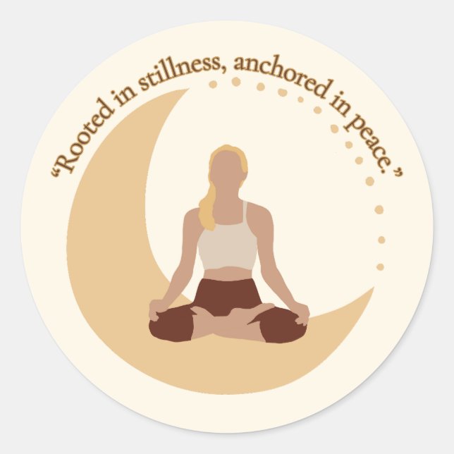 Moon Meditation – Celestial Wellness  Classic Round Sticker (Front)
